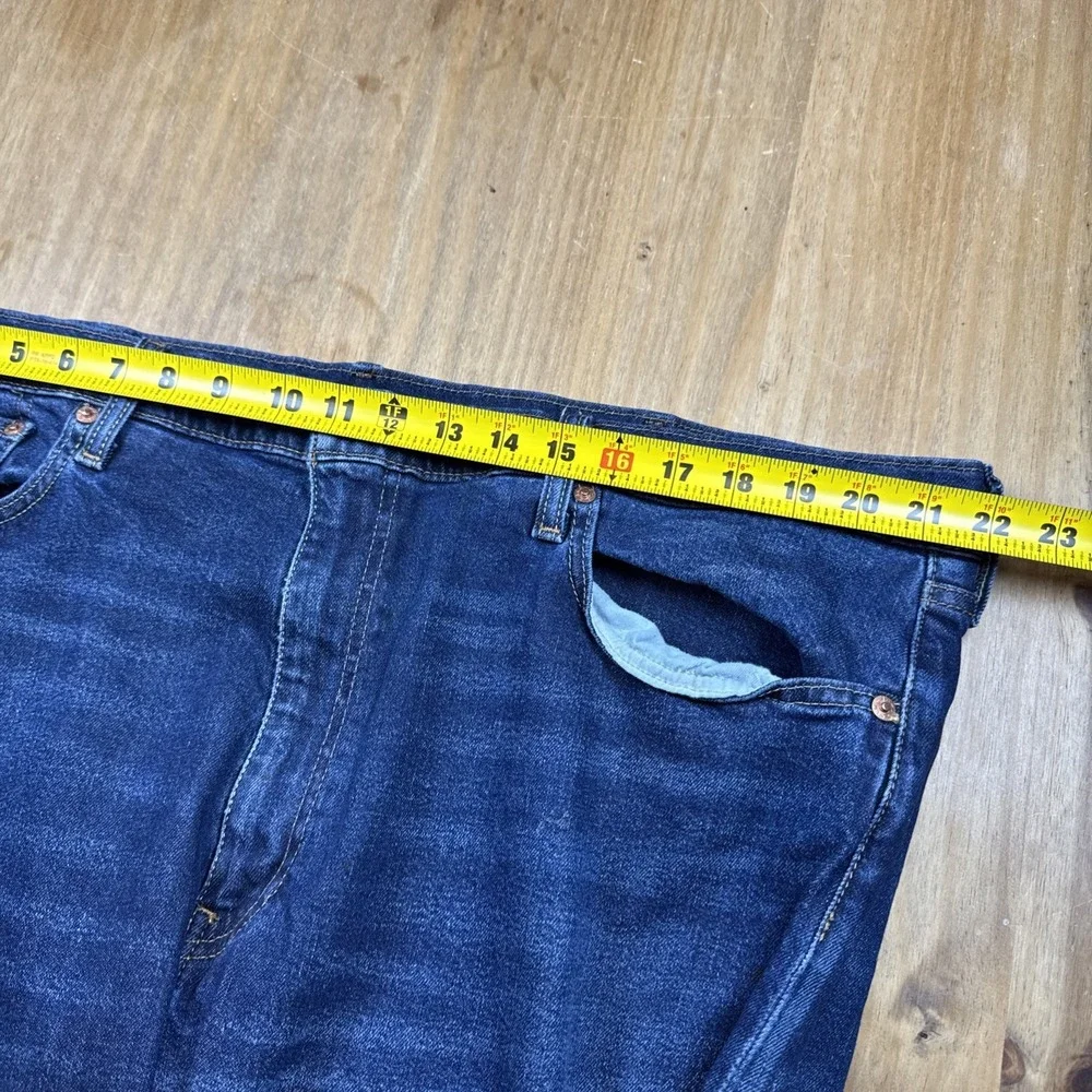 Levi's 502 Regular Fit Tapered Leg Denim Blue Jeans Mens 44x36  34